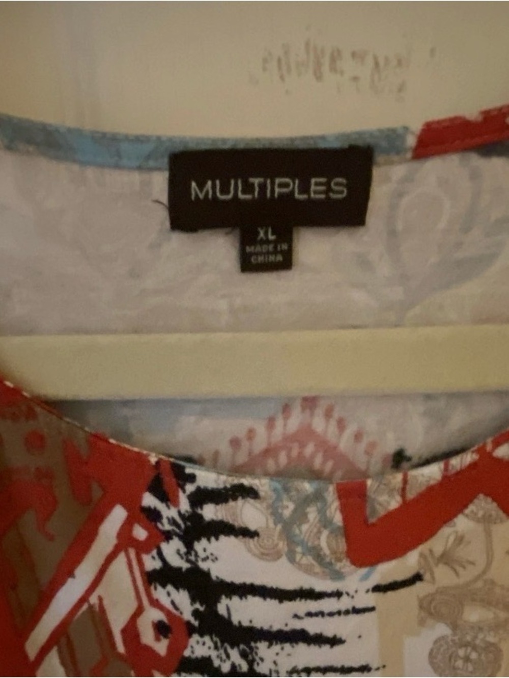 Multiples XL Multicolor Printed Top